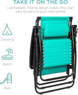 Best Choice Products Folding Zero Gravity Outdoor Recliner Patio Lounge Chair w/Adjustable Canopy Shade, Headrest - Photo 8