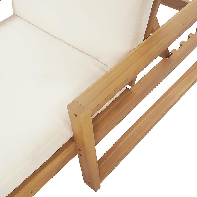 Outdoor Lounge Chairs, 6-Position Patio Chaise Lounge with Cushion & Adjustable Backrest for Backyard, Deck - Photo 6