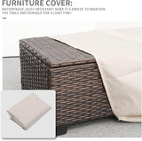 Rattaner Outdoor Table Patio Furniture All-Weather Patio Table Wicker Coffee Table with Storage and Furniture Cover - Photo 7