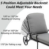 Chaise Lounge Outdoor Chair with Wheels - Photo 4