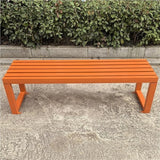 Metal Garden Benches, Backless Locker Room Bench, Multifunctional Long Bench with Steel Frame - Photo 1