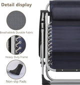 Zero Gravity Chair, Portable Folding Reclining Lounge Chairs with Adjustable Cushion and Cup Holder Trays for Outdoor - Photo 8