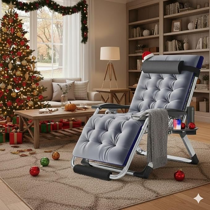 Slsy Zero Gravity Chair Oversized XL, Reclining Lounge Chair with Removable Cushion & Tray for Indoor and Outdoor - Photo 7