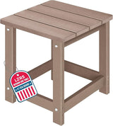LZRS Adirondack Square Outdoor Side Table for Patio, Pool Composite Patio Table, HDPE End Tables for Backyard, Pool - Photo 1
