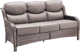 71'' Patio Couch Outdoor Wicker Sofa, Heavy Duty All-Weather Rattan 3-Seater Sofa with Deep Seating and Removable Cover - Photo 7