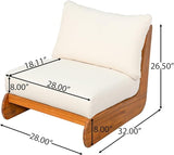 Christopher Knight Home Poppy Outdoor Club Chair with Water Resistant, Acacia Wood Lounge Chair Outdoor - Photo 2