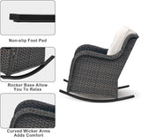 Rilyson Patio Chairs Outdoor Rocking Chair - 3 Piece Wicker Patio Bistro Set Rattan Patio Furniture Rocker Chairs and - Photo 3