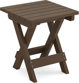 LUE BONA Small Outdoor Folding Side Table, HDPS Outside End Table for Patio, Porch, Deck, Pool, 14 Inch Height - Photo 7