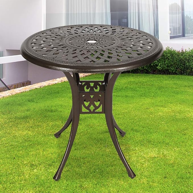 YUSING 3 Piece Outdoor Patio Bistro Set, 31" Bistro Dining Table and 2 Backyard Garden Chairs, Furniture Set for Kitchen - Photo 4