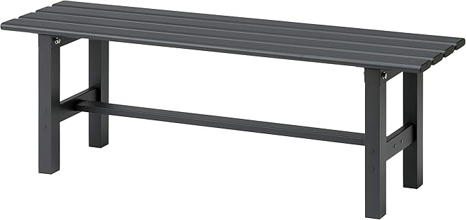 VegTrug Aluminium Garden Bench, Outdoor Bench for Garden and Patio, Wood-Effect Bench, 120 cm, Powder-Coated Gray