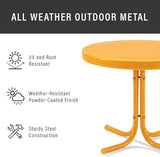 Crosley Furniture Griffith Weather Resistant Retro Metal Outdoor Side Table for Patio, Deck, Porch, Tangerine - Photo 5