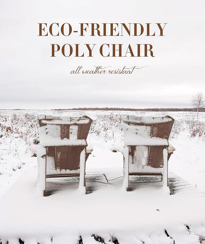 Adirondack Chair Oversized Folding Adirondack Chairs Recyclable HDPE Modern Adirondack Chair with Cup Holder Poly Lumber Patio Chairs for Pool Patio Garden Outdoors Fire Pit Teak