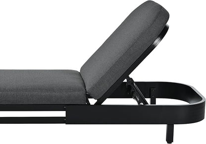 SOFTSEA Outdoor Chaise Lounge Chair Set of 2, Modern Aluminum Chaise Loungers with Premium Olefin Cushions, UV-Resistant & Water-Resistant, 5-Level Reclining, Patio Recliner Chair for Poolside, Gray