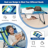 Giantex Set of 2 Tanning Chair with 5 Adjustable Position, Face & Arm Hole, Hand/Shoulder Strap, Removable Pillow - Photo 7