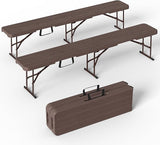 6 Foot Folding Bench, Portable Plastic Folding Bench Seat, Foldable Seat for Indoor Outdoor Picnic Camping Dining - Photo 1