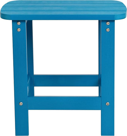 Flash Furniture Charlestown Tiered Commercial Poly Resin Adirondack Side Table - Blue - All-Weather - Indoor/Outdoor
