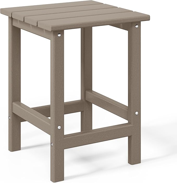 WestinTrends Malibu 3-Pieces Adirondack Chairs Set with Side Table, All Weather Outdoor Seating Plastic Patio Lawn Chair Folding for Outside Porch Deck Backyard, Weathered Wood