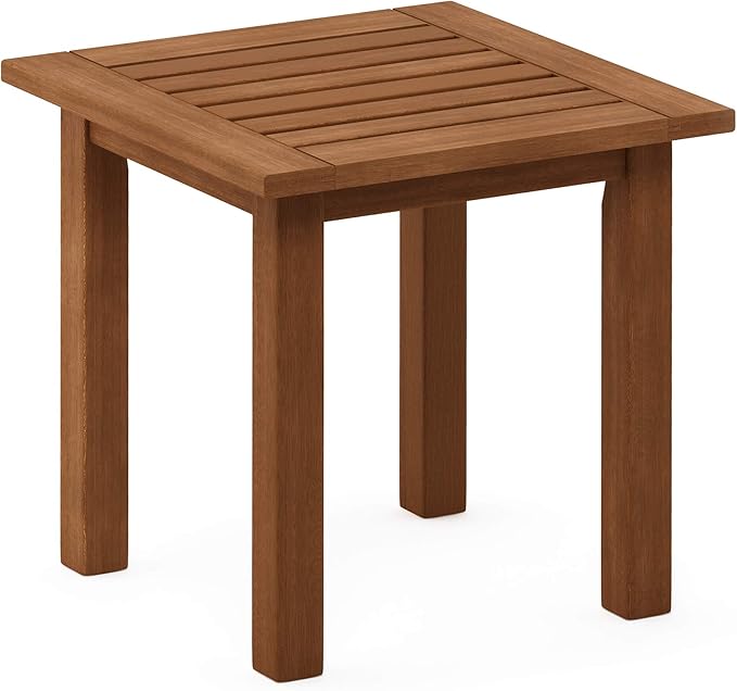 Furinno FG18506 Tioman Hardwood Patio Furniture Outdoor End Table, Natural - Photo 6