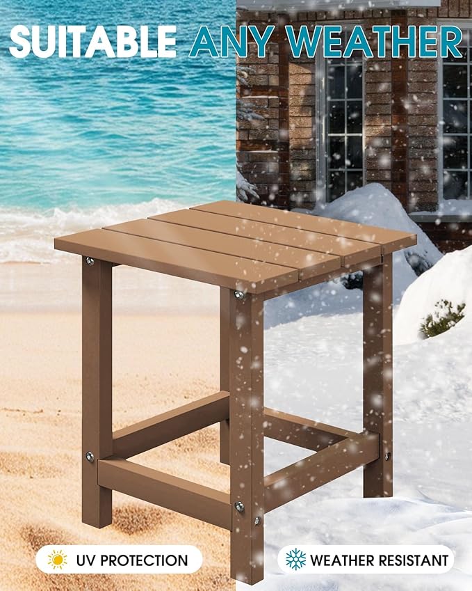 MUCHENGHY Adirondack Outdoor Side Table, 14.7" Patio Side Table Weather Resistant, HDPE Outdoor End Tables for Patio - Photo 7