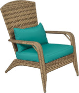 Outsunny Patio Wicker Adirondack Chair, Outdoor All-Weather Rattan Fire Pit Chair with Soft Cushions - Photo 1