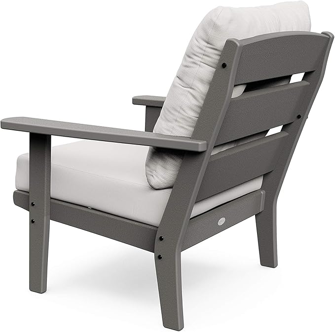 POLYWOOD® Lakeside Deep Seating Chair in Teak/Dune Burlap