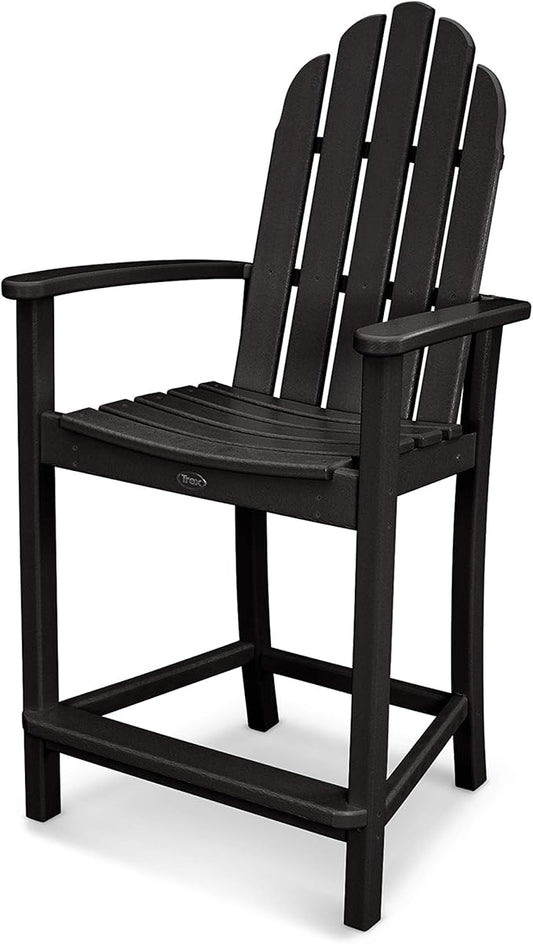 POLYWOOD Adirondack Counter Height Chair, Black