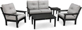 Vineyard 5-Piece Deep Seating Set (Black/Canvas Granite) - Photo 1