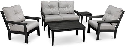 Vineyard 5-Piece Deep Seating Set (Black/Canvas Granite)