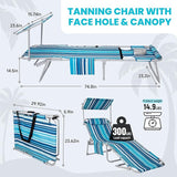 #WEJOY 3 in 1 Tanning Chair with Face Hole & Canopy - Photo 2