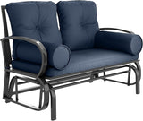 Outsunny Swing Glider Rocking Chair, Double Patio Bench, 2 Person Loveseat with Steel Frame, Cushions, Pillow Armrests - Photo 1