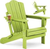 KINGYES Adjustable Folding Adirondack Chair, 3-Position Reclining Adirondack Chairs with Cup Holder - Photo 1
