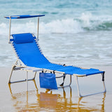 #WEJOY 4 in 1 Tanning Chair with Face Hole & Canopy & Side Table - Photo 9