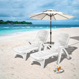 Giantex Folding Lounger Chaise Chair on Wheels Outdoor Patio Deck Chair Adjustable Rolling Lounger 5 Position Recliner - Photo 2