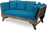 Christopher Knight Home Gary Patio Convertible Couch, Wooden Outdoor Daybed - Photo 9