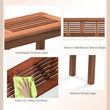 ERGOMASTER Wooden Outdoor Bench Set of 1, 2-Person Patio Backless Garden Benches - Photo 3