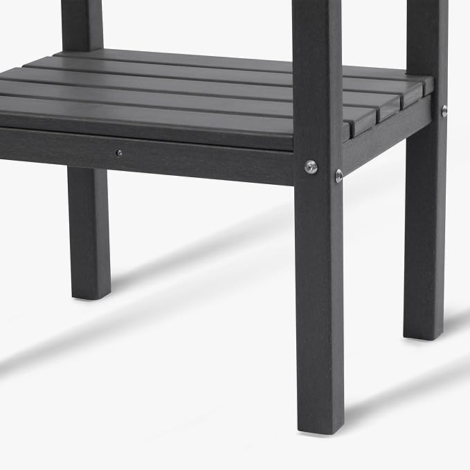 WestinTrends Malibu 36" Outdoor Adirondack HDPE 2-Tier Patio Side Table, Gray