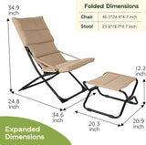 Abba Patio Heavy-Duty Outdoor Chaise Lounge Chair, Reclining Folding Camping Chair with Removable Footrest - Photo 3