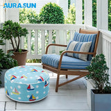 AURASUN Inflatable Patio Ottoman Pouf - Portable Stool with Handle D20” x H10” - Air Pump Included for Outdoor Indoor - Photo 4