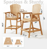 PASAMIC Tall Adirondack Chairs Set of 4, All-Weather HDPE Patio Chairs with Double Connecting Trays - Photo 2