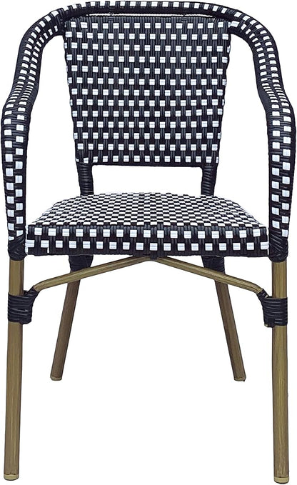 Christopher Knight Home Cecil Bistro Chairs, Black + White + Wood Print