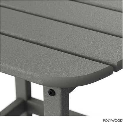 POLYWOOD SBT18GY South Beach 18" Outdoor Side Table, Slate Grey