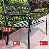 Garden Bench Outdoor Bench with Plastic Backrest for Patio Metal Bench Park Bench or Yard Porch Clearance Work Entryway - Photo 9