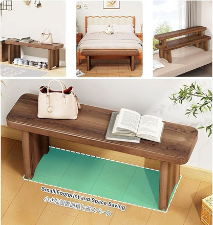 24-59inch Garden Benches for Outdoors, Wooden Bedroom Bed Bench, Indoor Flower Pot Display Rack for Entryway, Living Room, Garden, Patio, Porch, Deck(L35xW7.9xH5.9inch)