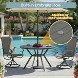42" Outdoor Patio Table Dining Table, All Weather Metal Round Patio Table with Adjustable Umbrella Hole - Photo 4