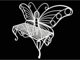 Unknown1 White Metal Butterfly Bench - Photo 3