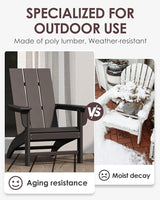 Poly Lumber Adirondack Chairs Set of 2, All-Weather Resistant Outdoor Patio Chairs, Look Like Wood - Photo 7