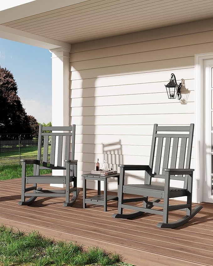 GarveeLife Outdoor Side Table 2-Tier, 18 in HDPE All Weather Resistant Patio Side Tables for Outside - Photo 2