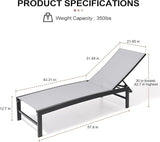 Crestlive Products Chaise Lounge Chair Outdoor Set of 4, Adjustable 5 Positions Pool Lounge Chairs - Photo 2