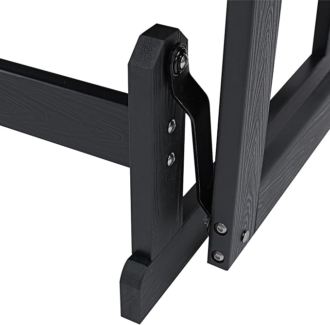 Poly Lumber Patio Glider, Durable HIPS Material, Weather-Resistant Swing Bench for Outdoor Porch Garden (Black - Photo 8