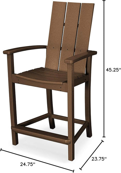 POLYWOOD® Modern Adirondack Counter Chair in Teak